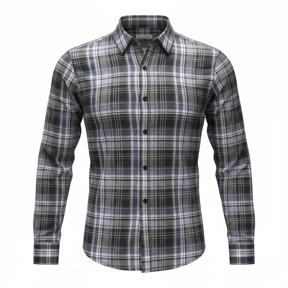 Tommy Bahama Mens Grey Plaid Silk Blend Button Down Shirt L ST326496